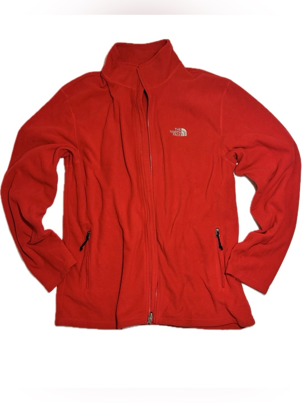 The North Face Red Full-Zip Fleece Size Large Like New